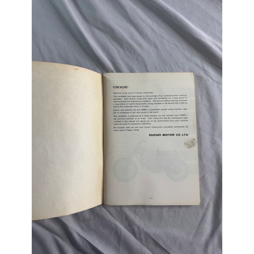 Vintage 1976 Suzuki RM80 Owner's Manual OEM 99011-46650 Motocross Motorcycle - Picture 3 of 9